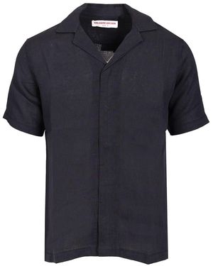 Orlebar Brown Linen Short Sleeve Shirt Shirts - Black