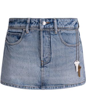Alexander Wang High Rise Skort With Chain Belt Short - Blue