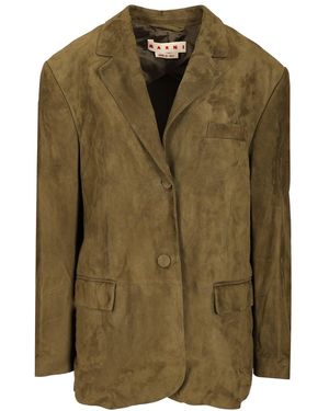 Marni Suede Jacket Jackets - Green