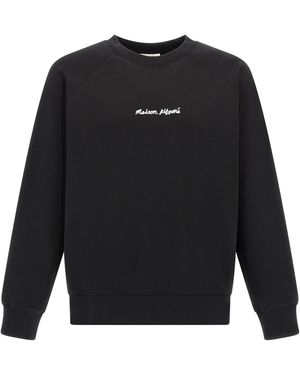 Maison Kitsuné Logo Embroidery Felpe Nero-Uomo