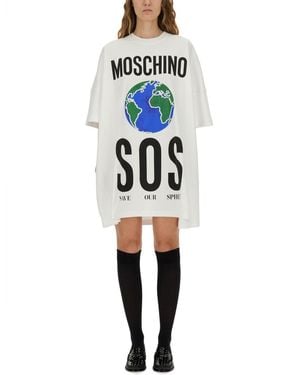 Moschino Cotton Interlock Dress - Blue