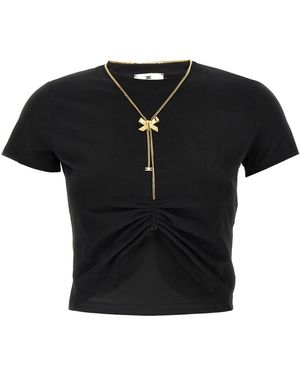 Elisabetta Franchi Necklace T-Shirt - Black