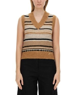 Ganni V-neck Vest - Black