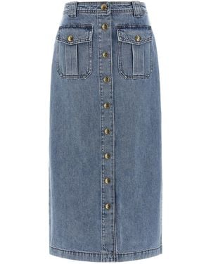 Zimmermann Denim Pencil Gonne Celeste-Donna - Blu