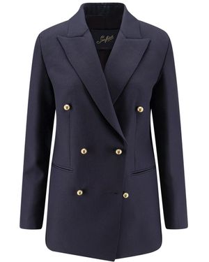 The Seafarer Berry Virgin Wool Blazer - Blue