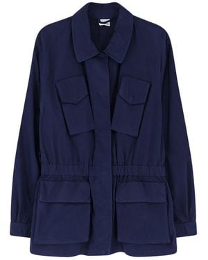 Aspesi Cotton Jacket With Lived Effect - Blue