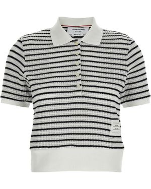 Thom Browne Striped Shirt Polo-Donna - Multicolore