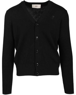 Ami Paris Adc-hkc361 Merinos Knitwear Black