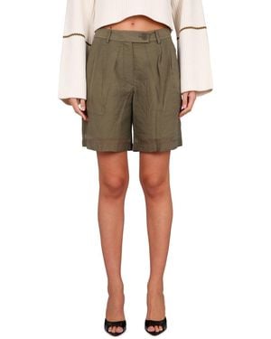 Helmut Lang Tailored Shorts With Transparent Hem - Green