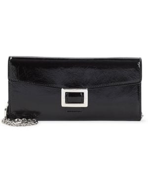 Roger Vivier Belle Brushed Leather Clutch-Donna - Nero