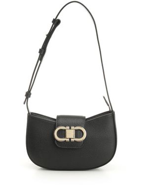 Ferragamo Double Gancini Small Leather Goods Black