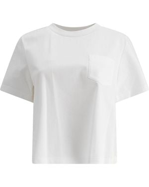 Sacai Cotton Jersey And Nylon Twill T-shirt Shirts White
