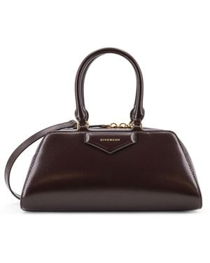 Givenchy Antigona East West Small Leather Shoulder Bag-Donna - Marrone