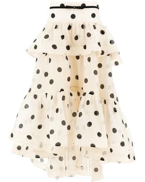 Zimmermann Crush High-Low Skirts - Natural