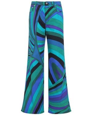 Emilio Pucci Regular & Straight Leg Green - Blue
