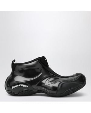 Balenciaga Shiny Polyester Basketball Trainers - Black
