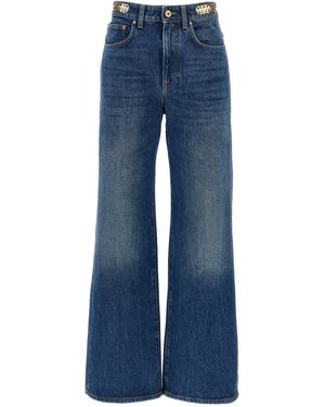 Rabanne Metal Disk Jeans Blu