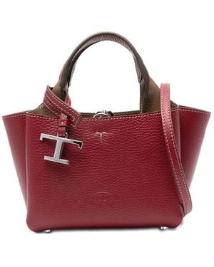Tod's Leather Tote Bags - Red