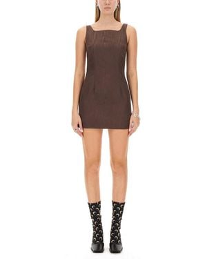 Marine Serre Sustainable Slim Fit Mini Dress - Brown