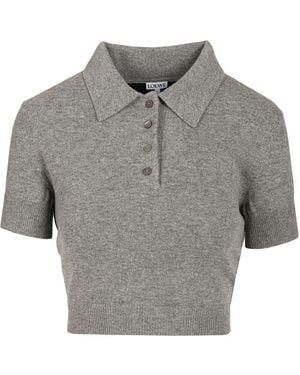 Loewe Wool And Cashmere Polo Shirt - Grey
