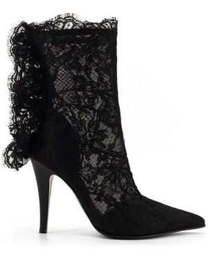 McQueen Heron Lace Boots - Black