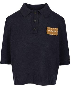 Marni Cashmere Polo Sweater Polo Shirt - Blue