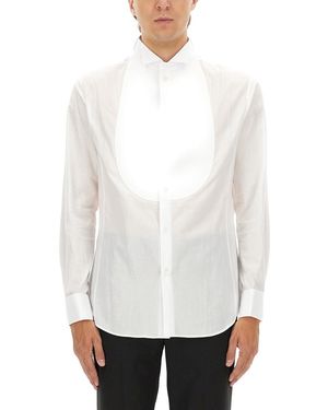 Giorgio Armani Cotton Tuxedo Shirt-Uomo - Bianco