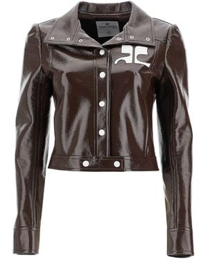 Courreges Re-Edition Vinyl Effect Jacket - Black