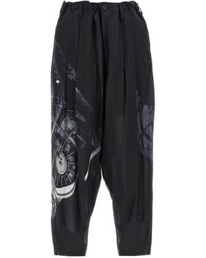 Yohji Yamamoto Wheel Pantaloni Nero-Uomo