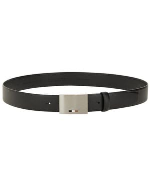 BOSS Leather Belt With Logo - Black
