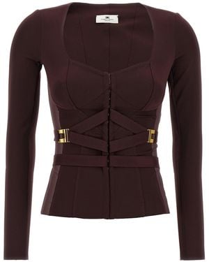 Elisabetta Franchi Bustier Blazer Blazers Bordeaux - Brown