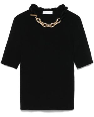 Rabanne Top Con Dettaglio Di Maglie Di Catena-Donna - Nero