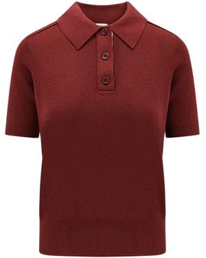 Burberry Wool Polo Shirt-Donna - Rosso