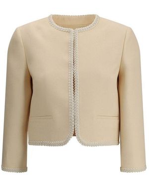 Valentino Garavani Cream Crepe Couture Blazer - Natural