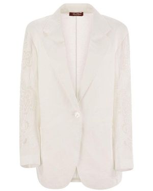 MM STUDIO Linen Angizia Blazer - White