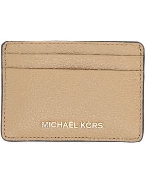 Michael Kors Card Holder With Logo - Natural