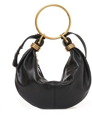 Chloé Bracelet Hobo Leather Bag - Black