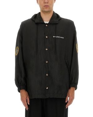 Balenciaga Oversized Windbreaker-Uomo - Nero