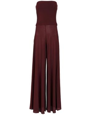 Alaïa Flare Jumpsuit Jewelry Bordeaux - Purple