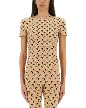 Marine Serre T-shirt "moon" - Natural