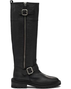 ロングブーツ VIA ROMA 15 FW25 STIVALE CON CUCITURE (4177 PSYKE) ワイドシャフトミドルヒールロングブーツ（ブーツ）｜SESTO