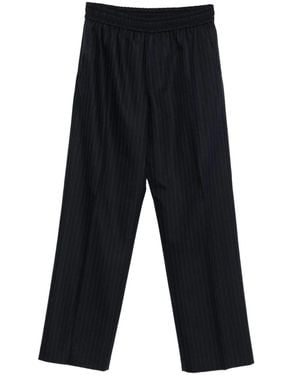 Golden Goose Wide Leg Pinstripe Jogger Style Pants - Black