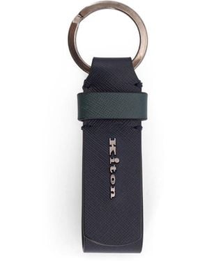 Kiton Leather Keyring - Blue