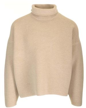 Fear Of God Ottoman High Neck Jumper Knitwear - Natural