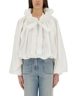 Patou Top With Balloon Sleeves - White