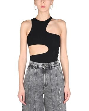 Stella McCartney Slim Fit Cut-Out Detail Top - Black