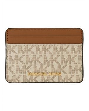 Michael Kors Card Holder With Logo - Brown