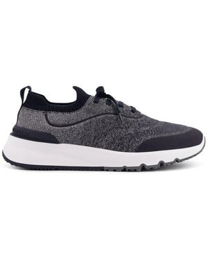 Brunello Cucinelli Low-Top Cotton Knit Sneakers-Uomo - Blu