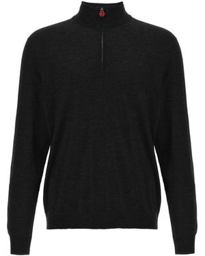 Kiton Half Zip Jumper Jumpers And Cardigans Grey - Black