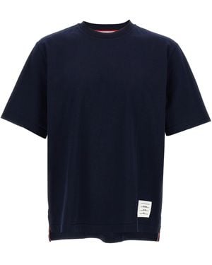 Thom Browne Rwb Knit Trim T-shirt Blue